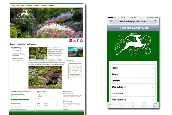 Hartland Designs Inc, Web Development, SEO, Social Media Integration, Mobile and Tablet enabled